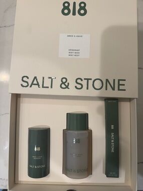 Salt & Stone 818 Amber & Agave Deodorant + Body Wash + Body Mist Set - Green